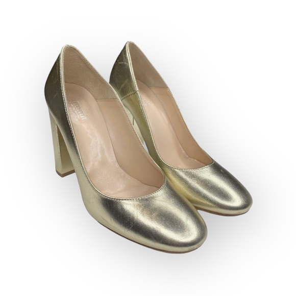 Summit White Mountain ᪥ Aggie Round Chunky Heels Pumps Shoes ᪥ Gold ᪥ 39 8.5M 9M - Picture 10 of 16